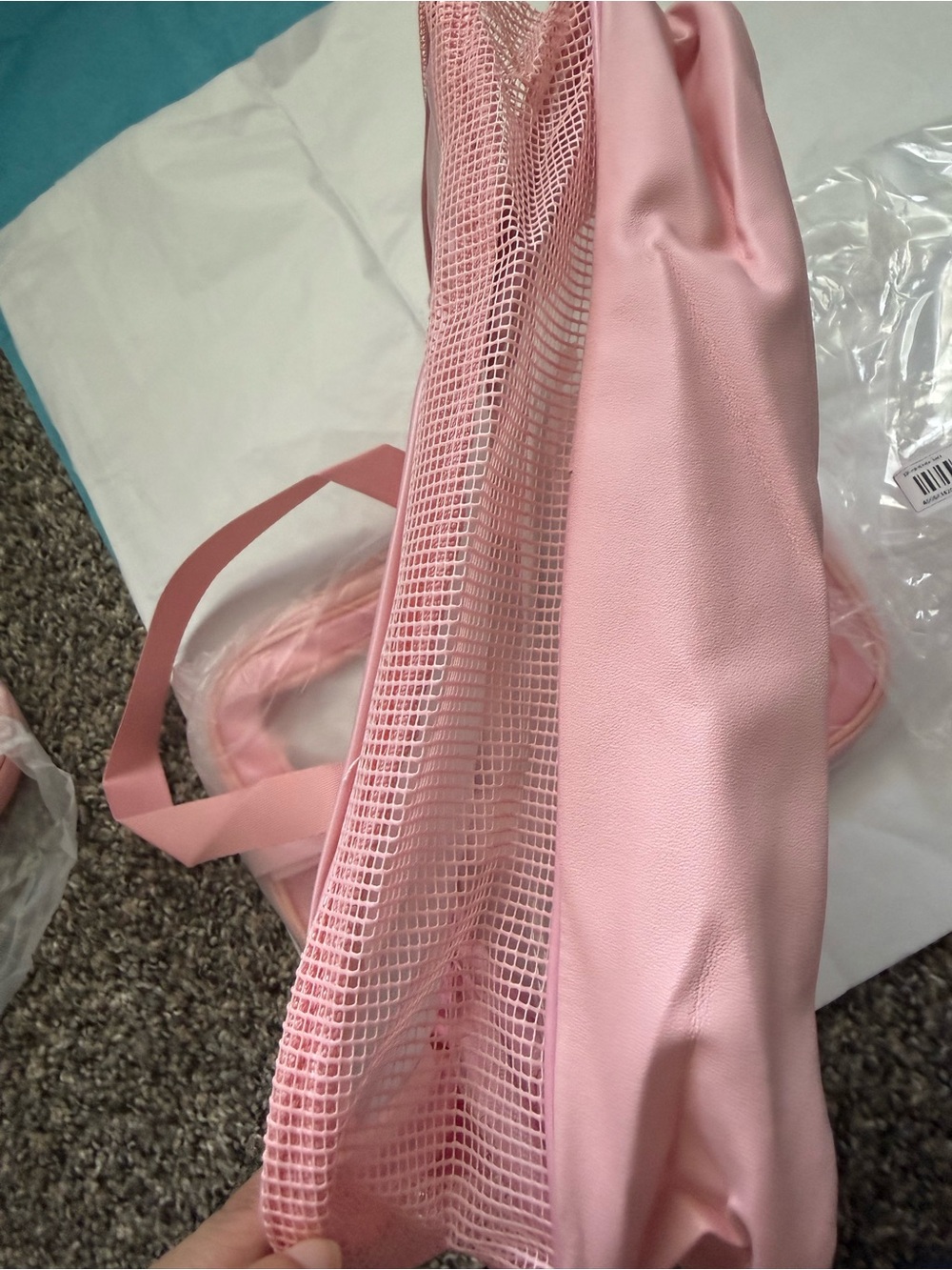 Pink Women’s Mesh Accent Tote Bag